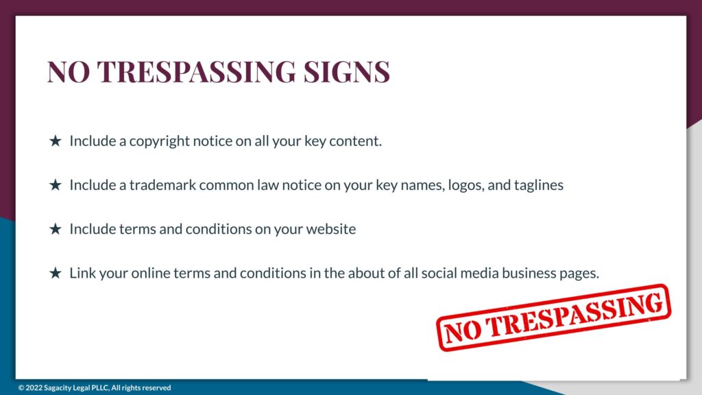 no trespassing signs to protect your content, brand, and business
